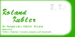 roland kubler business card